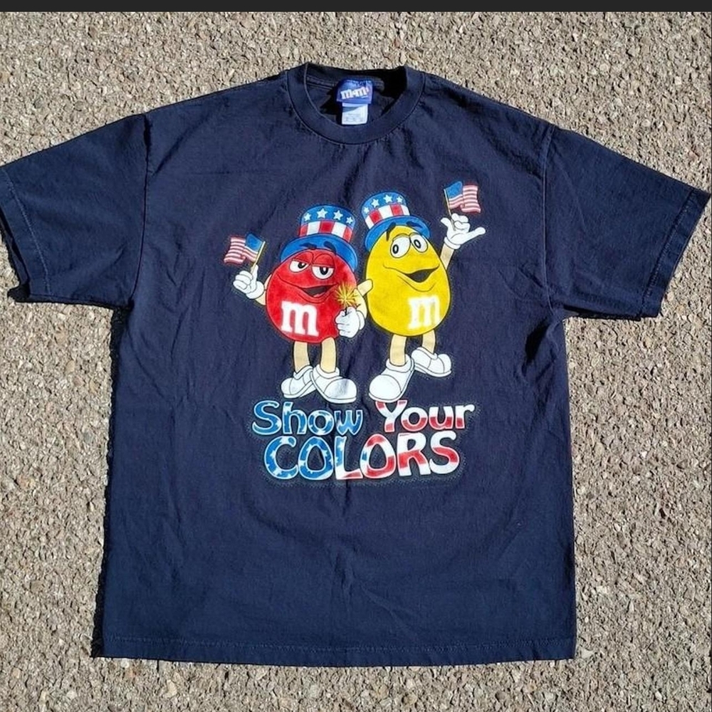 Vtg 2000s M&M'S Candy Promo T-Shirt XL Heavy Cotton Y2K Character Tee